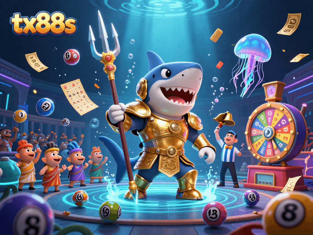 Engage in thrilling lottery excitement with tx88s in a dynamic underwater colosseum scene!
