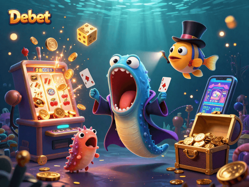 Experience thrilling Casino magic with Debet, showcasing unique characters and spectacular gaming elements.