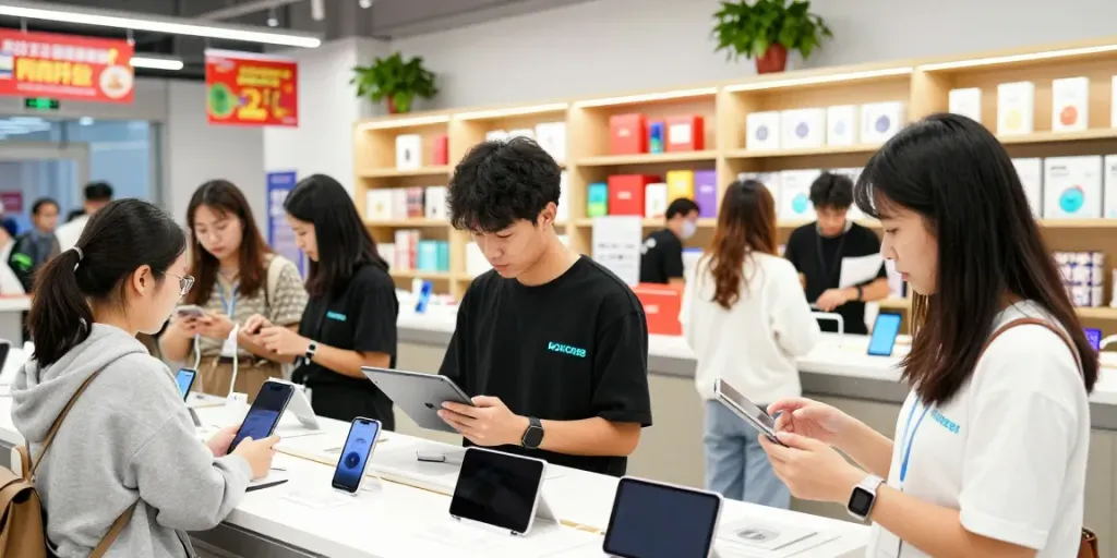 ROKOK88 link promotional shopping experience with diverse customers in store.