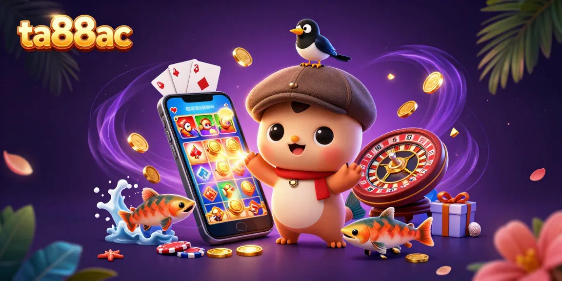 Experience the fun of ta88ac with playful baby Nessie and vibrant casino elements!